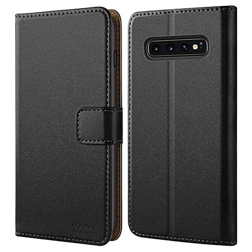 HOOMIL fodral till Samsung Galaxy S10-serien, Plånbokfodral, Samsung Galaxy S10, Svart