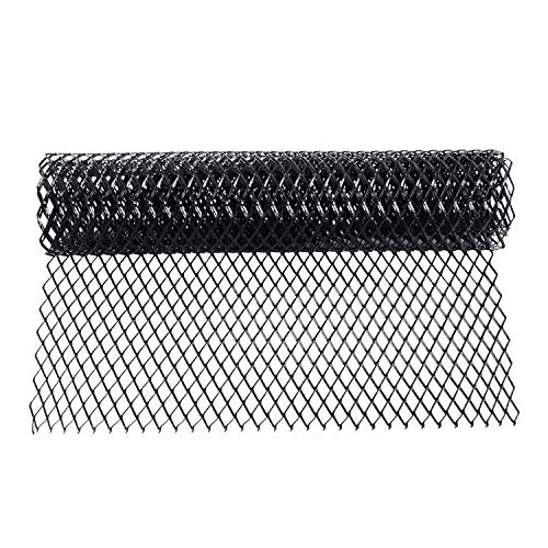 Image of AggAuto 47x16 inches Car Pickup Truck Grill Mesh Spoiler Bumper Vent Aluminum Alloy Automotive Grille Insert Air Intake Racing Rhombic Hole 10x20mm Black