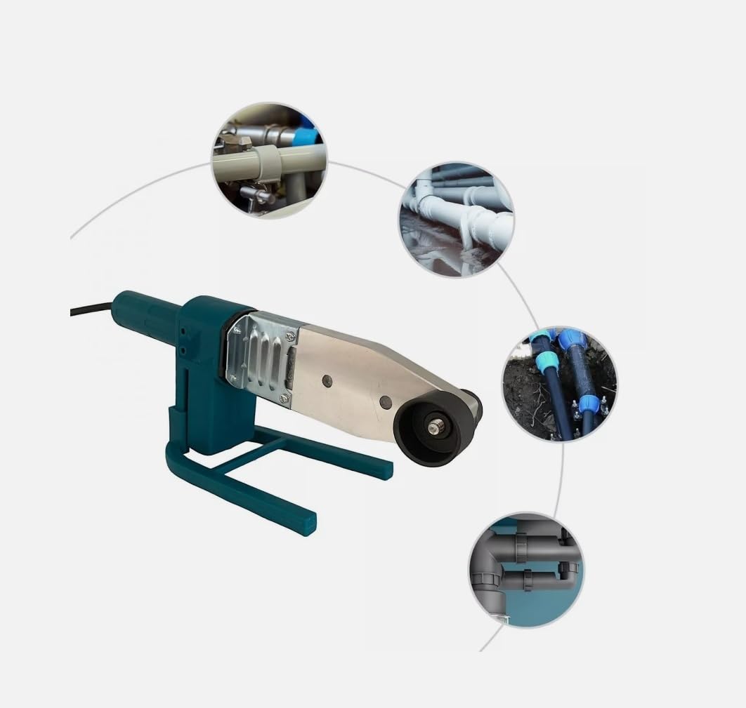 Polifusore Saldatore 1500W per Saldatura Tubi in Plastica PVC PP-R PE, Kit con 3 Matrici 20-25-32mm, Regolazione Temperatura 0-300°C, Ideale per Impianti Idraulici e Termoidraulici, Alimentazione 220V