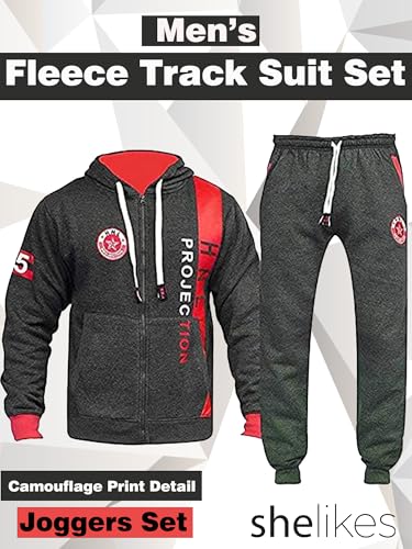 shelikes Mens Tracksuit Joggers Hoodie Sweatshirt Pants Track Suit Set Full Sleeves Hoodie Top Bottoms Joggers Jogging Gym Sports Set - Image 2