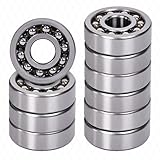 10Pcs 108 Self-Aligning Ball Bearings, 8x22x7mm Miniature Bearings with Spherical Outer Ring, Low Noise, High Speed, Misalignment Compensation for Motors, Conveyors, and Industrial Applications