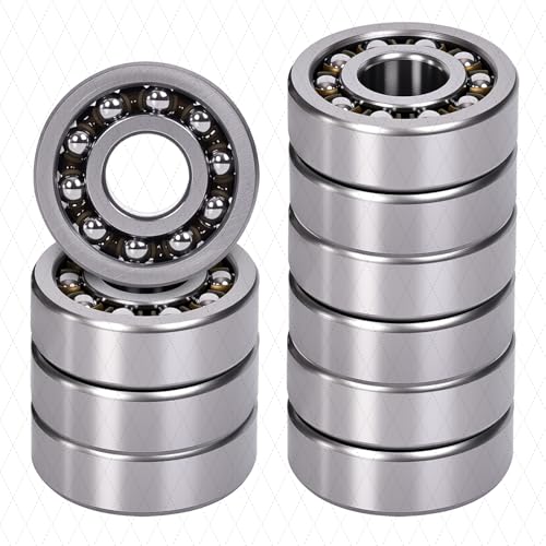 10Pcs 108 Self-Aligning Ball Bearings, 8x22x7mm Miniature Bearings with Spherical Outer Ring, Low Noise, High Speed, Misalignment Compensation for Motors, Conveyors, and Industrial Applications