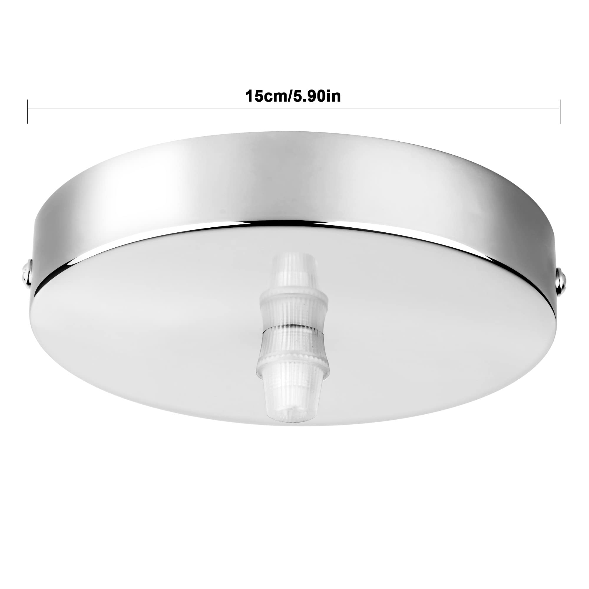 Ceiling Canopy Light Kit Rewind Single Hole with Hardware, Ceiling Plate for Pendant Lighting or Chandelier, Screw Fixing on Both Sides is Easier to Install Than Standard Canopies (15cm, Silver)