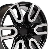OE Wheels CV36 20 Inch Rim Fits Sierra 1500 Style 6x139.7 20x9 Gloss Black Machined - Hollander 5914 (1)