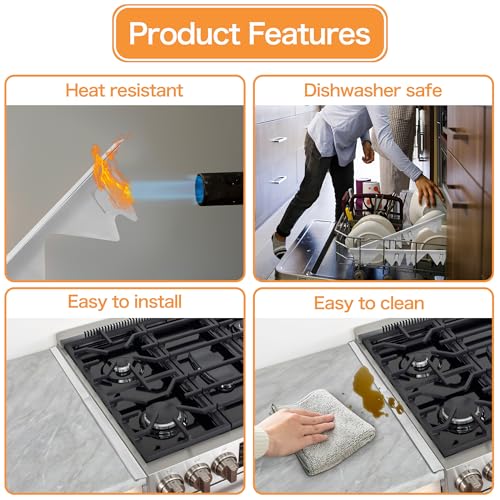 Stainless Steel Stove Gap Covers (2PCS) Adjustable Stove Gap Filler 13.8" to 27.5",Range Trim Kit,Between Stove and Counter,Easy to Clean and Heat Resistant,Perfect for Kitchen Counter Gap