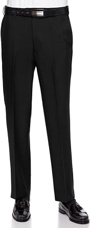 RGM Mens Flat-Front Comfort Waist Dacron Dress Pant
