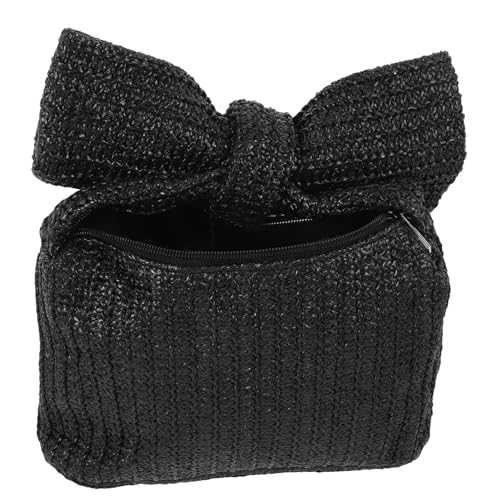 MUCKLILY Woven Bow Handbag for Women Fashionable Clutch Purse for Night Out Party Banquet Wedding