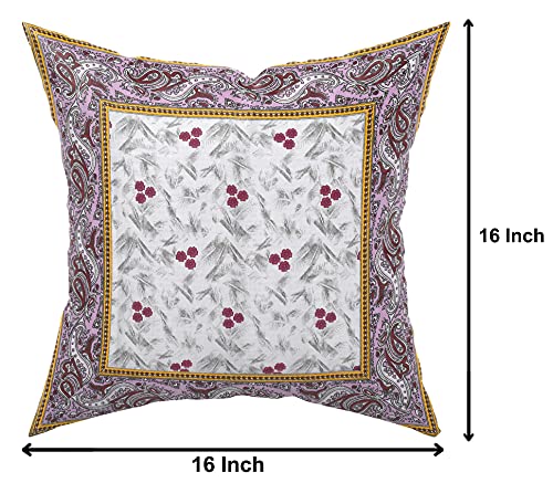 Image of Heart Home Flower Design Cotton Abstract Decorative Throw Pillow /Cushion Covers 16 inchx16 inch-Pack of 4 (Pink), Standard