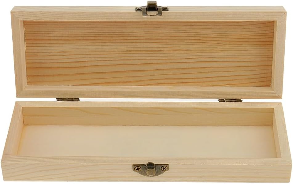 Rectangle Wooden Box Gift Jewelry DIY Base for Kids Toys Crafts Sundries Containers