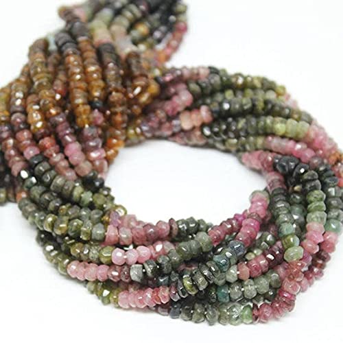 Tourmaline micro facettée en rondelle de 5mm pour confectionner des colliers sur mesure