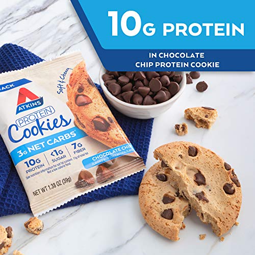 Image of Atkins Chocolate Chip Protein Cookie, 4 Count and Chocolate Caramel Mousse Bar, 5 Count Bundle