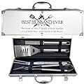 Gifts for Husband, Fathers Day Husband Gifts for Him Heavy Duty Grilling Accessories Kit for Backyard BBQ, Thick Stainless Steel Grill Utensils with Non-Slip Handle Tool for Men on Birthday Wedding