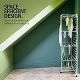 Brabantia HangOn Tower Drying Rack, 30m (Matt Black), Tall Foldable Clothes Rack, Space-Saving Laundry Drying Stand with Wheels and Hooks - Image 4