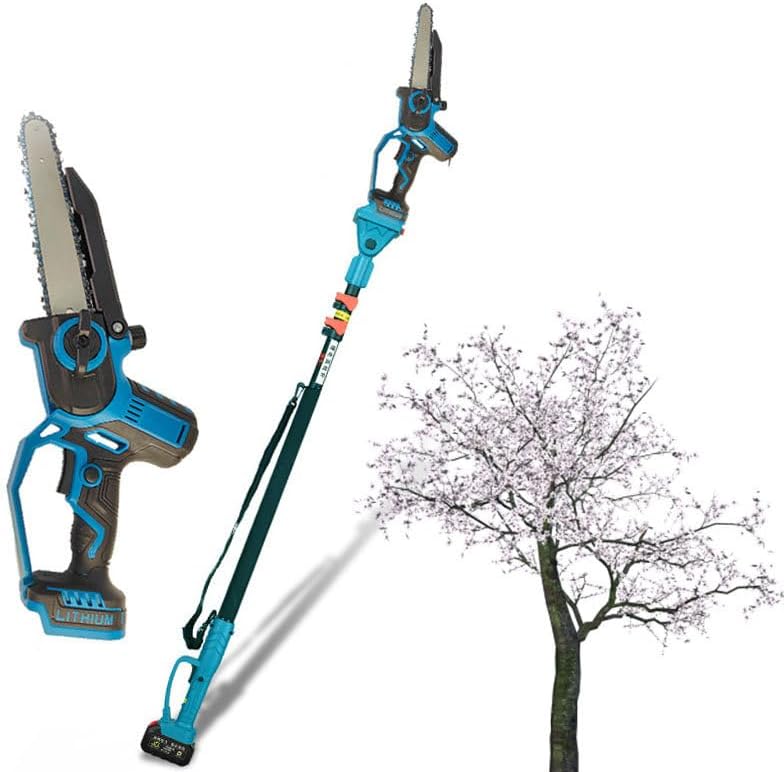 2-in-1 Brushless Electric Pole Saws for Tree Trimming 6 Inch, 15.8 Ft Max Extension Cordless Power Long Telescopic Chainsaw, 4.6 to 9.8ft Retractable Chain Saw for Branches