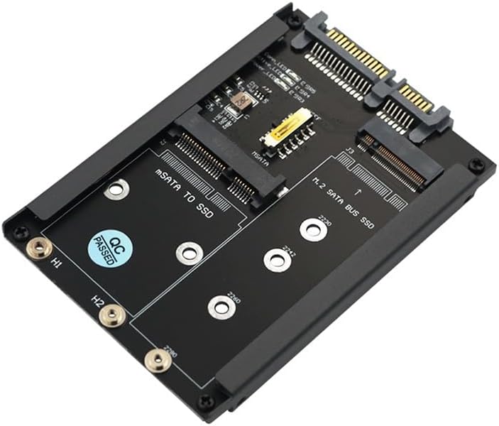 Metal Case mSATA SSD B+M Key M.2 NGFF SSD to 2.5" SATA 3.0 6Gbps Adapter Card with Enclosure Socket mSATA M2 to SATA Riser Board