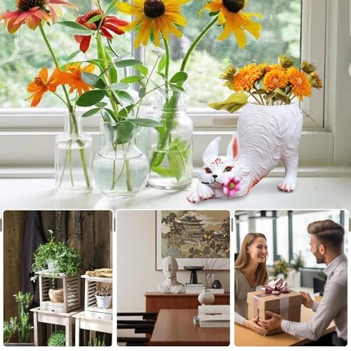 Pot de fleurs succulentes renard idéal pour décorations de jardin - 7