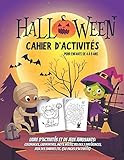  Halloween - Cahier d\'Activités Pour Enfants de 4 à 8 ans: livre d\'activités et de jeux amusants: coloriages, labyrinthes, mots mêlés, jeu des 7 différences, jeux des ombres etc. (50 pages d\'activités)