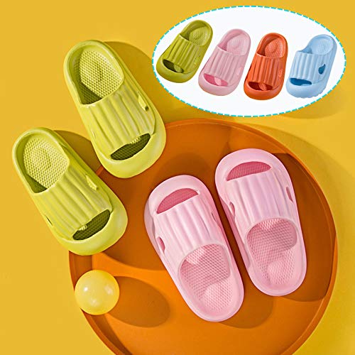 Shoes for Boys Sandals Baby Sole Slides Slippers Slipper Boys Girls EVA Shower Bathroom Indoor (Orange, 3-4 Years)3