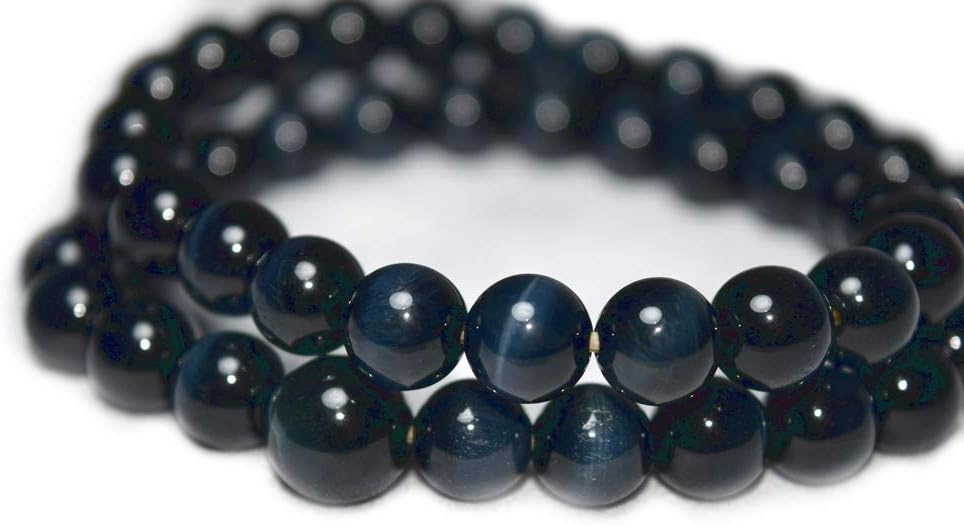 8mm Beads Blue Tiger Eye Double Bracelet Gemstone Japanese Juzu Mala Beads Handmade in Kyoto Gift for Men