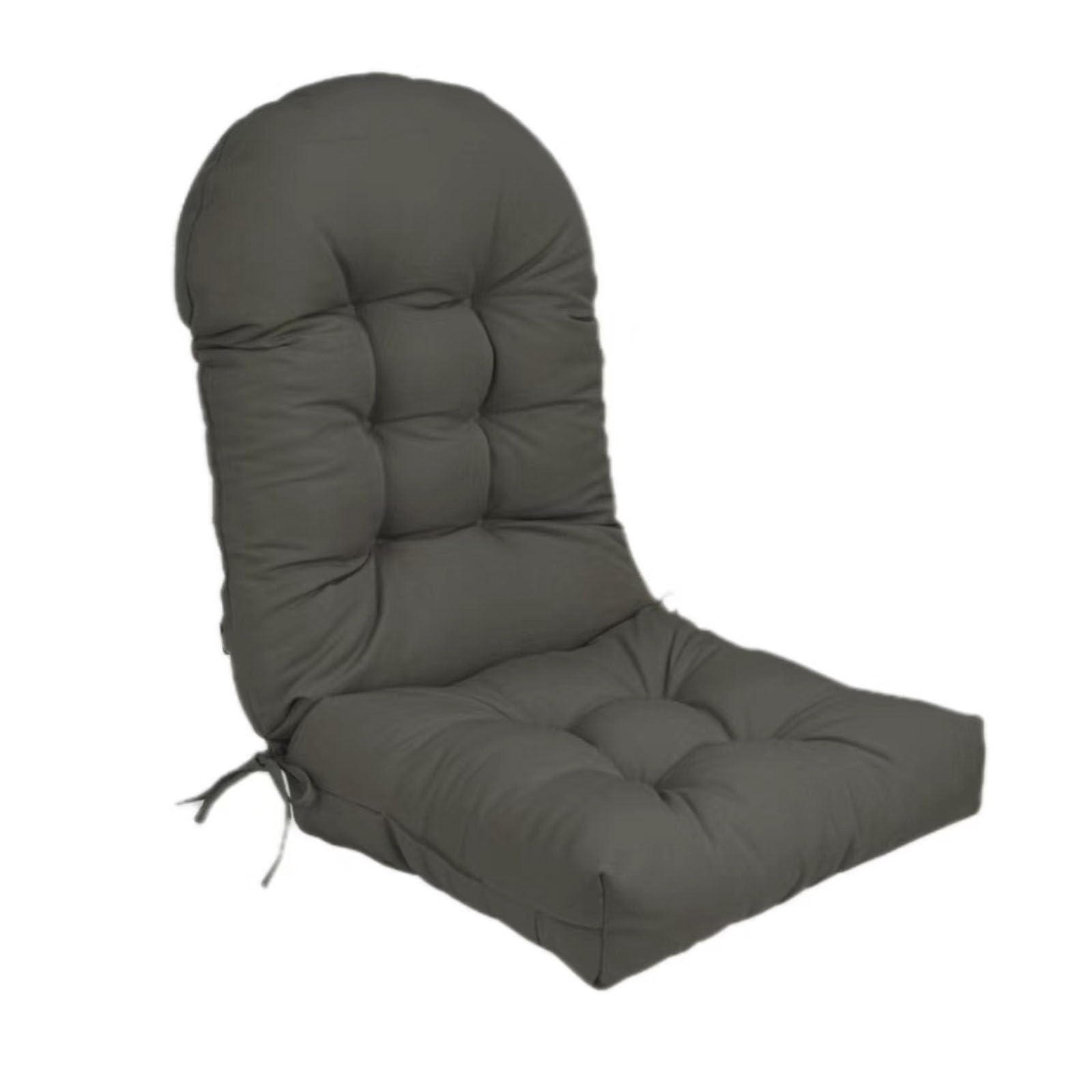 Cojín de silla de respaldo alto gris oscuro impermeable para patio exterior