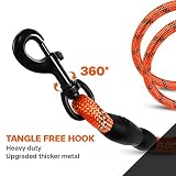 Taglory Hundeleine mit bequemen gepolsterten Griff, robuste Hundeleine zum Trainieren und Gassi gehen, 150×1.2cm Reflektierend Führleine aus weichem Nylon für große Hunde, orange