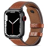 Yaber Genuine Leather Bands Replacement Strap Compatible with Apple Watch 38mm 40mm 41mm 42mm 44mm 4