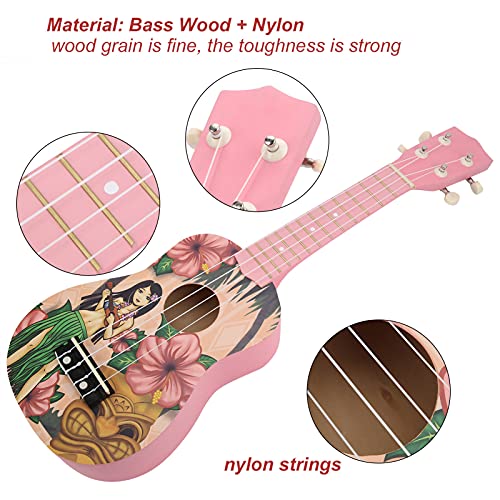 Ukulélé pour Enfants avec Petite Guitare à 4 Cordes, Ukulélé à Motif de Crâne/Ukulélé Mignon Rose avec Sac de Transport… - Les Beatles, Paul McCartney, John Lennon, RIngo Starr, George Harrison Ukulélé pour Enfants avec Petite Guitare à 4 Cordes, Ukulélé à Motif de Crâne/Ukulélé Mignon Rose avec Sac de Transport… – Image 6