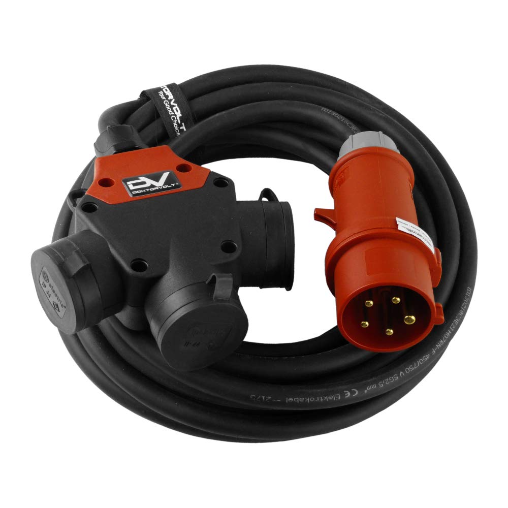 Kabel przedłużający CEE 10 m z sprzęgłem 3-drożnym 3 x 230 V Doktorvolt® 9221