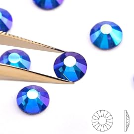 SS16 Flatback Crystals - 1440pcs Sapphire AB Rhinestones for Crafts, Nails, Art, Makeup, Bags, Shoes & DIY Decoration