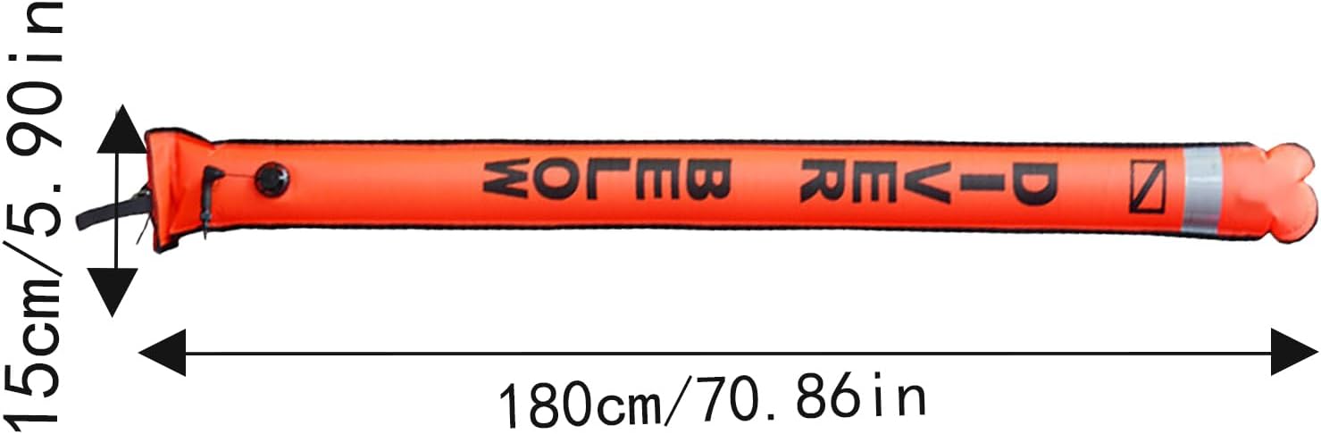 Dive Marker Buoy | Portable Safety Sausage | High Visibility Signal Flag Tube with Reflective Strip, Diving Float for Underwater Diving