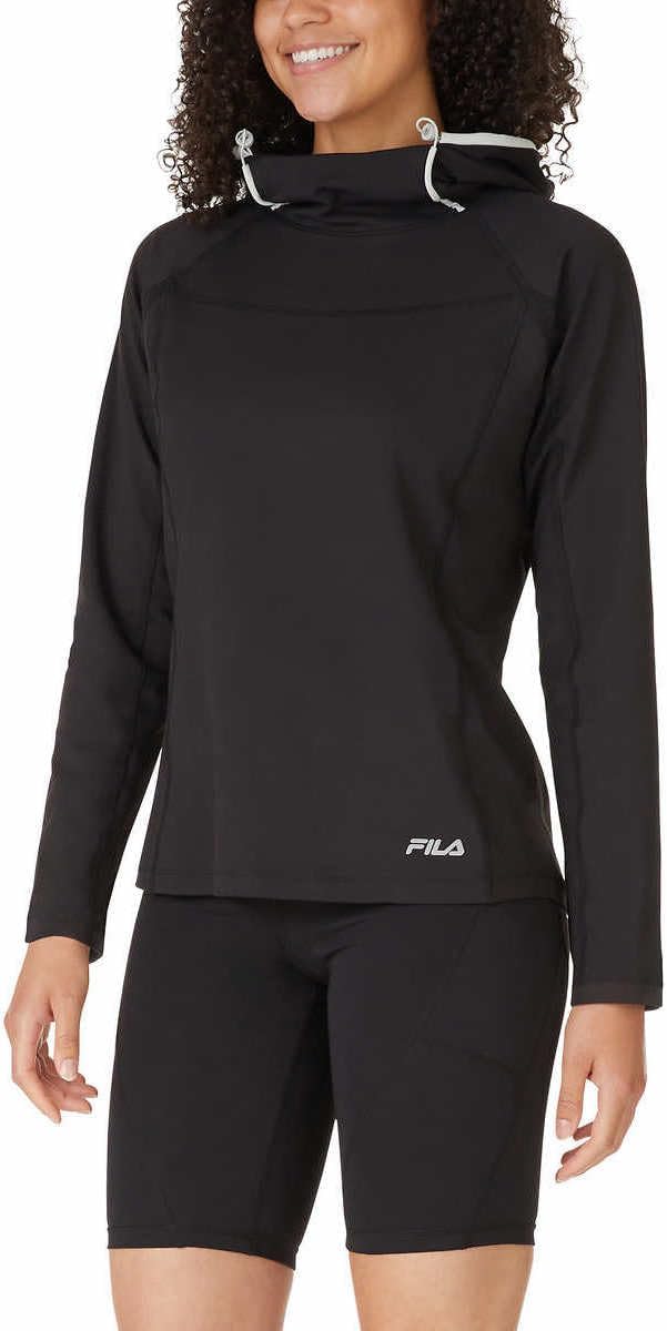 Fila Womens Midweight Training Pullover Hoodie (US, Alpha, Large, Regular, Regular, Black) - Image 2