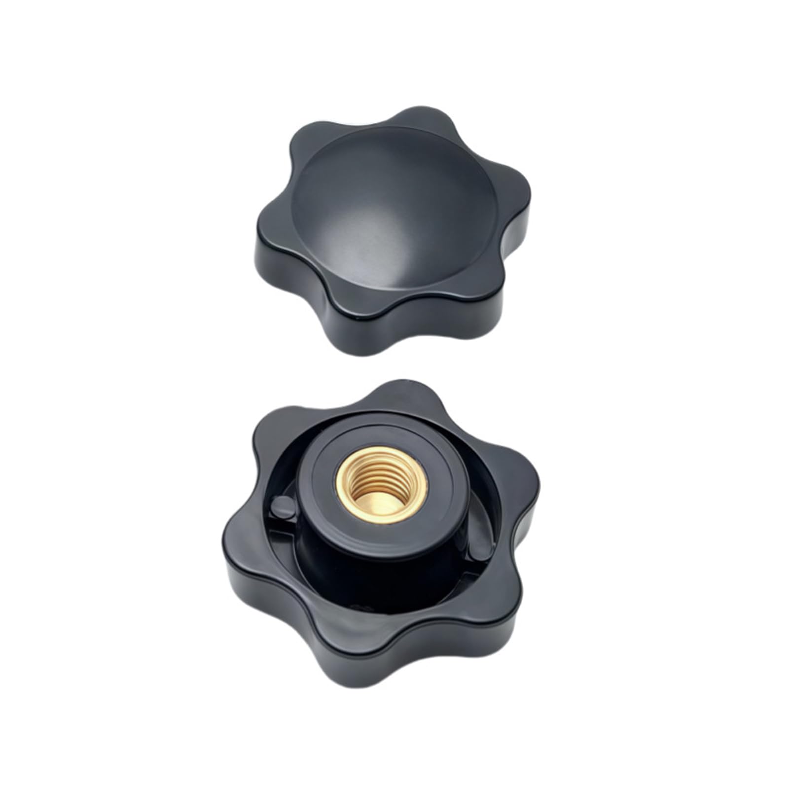 4 dadi a stella M8, maniglie a stella con boccola filettata, bottoni dadi, filettatura interna per meccanica, industria, mobili, apparecchiature elettroniche, colore nero