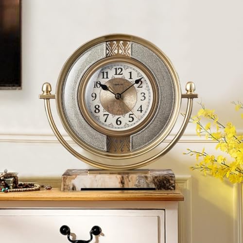 Reloj de mesa tranquilo para salon y dormitorio con dial legible y marco gris 3