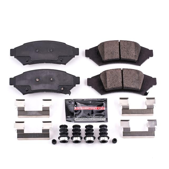 Image of PowerStop Front Brake Pads for Pontiac Grand Prix 2004 - Z23 Carbon-Fiber Ceramic Brake Pads with Installation Hardware, Z23-1000