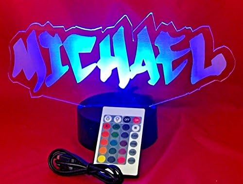 Name Light Up Lamp Any Name Shape Lamp LED Personalized Create Your Own Name In Graffiti Table Lamp LED, Our Newest Feature - It's WOW, With Remote 16 Color Options, Dimmer, Free Engraving, Great Gift