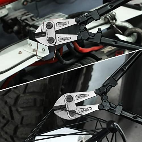 WORKPRO 18" Bolt Cutter, Chrome Molybdenum Steel Blade, Heavy Duty Bolt Cutter with Soft Rubber Grip, Cutting Tool for Cut Chain, Wire, Screw, Rivet, Black,blue,red — 사진 6