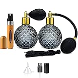 Perfume Atomizer Bottles Vintage Perfume Spray Bottle Set of 3 Decorative Bottle Set of 3 Portable Refillable Perfume Bottles