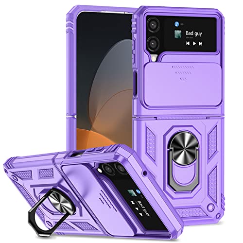 Coque Galaxy Z Flip 4 antichoc pour éliminer les rayures d'appareil photo violet