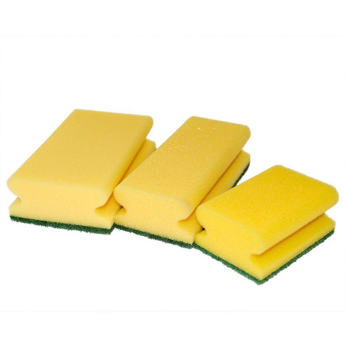 Franz Mensch HygoClean Padschwämme Classic, 9,5 x 7 x 4,5 cm | Schaumstoff/Hartvlies, 240 Stück (24 x 10 Stück), gelber Spülschwamm, saugstarker Reinigungsschwamm