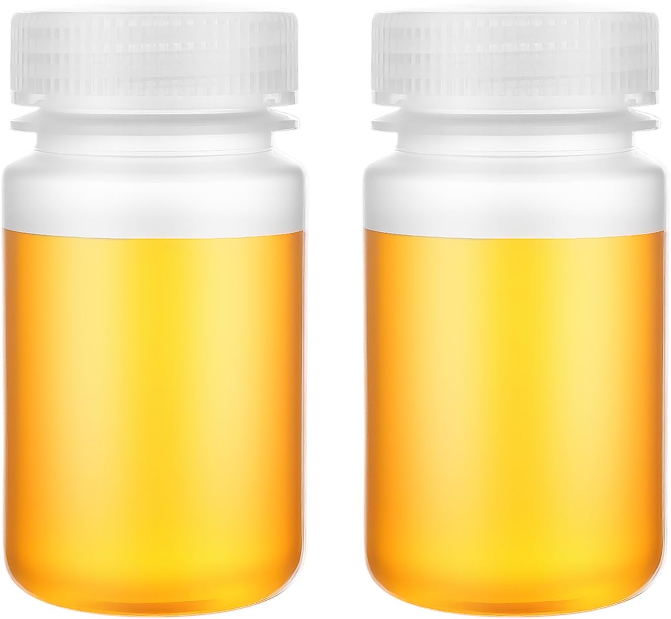 Zelphvt 2-Pack 125ml PP Wide Mouth Leak-Proof Sample Bottles - Durable Lab Reagent Containers for Travel, Home & Science (4oz)