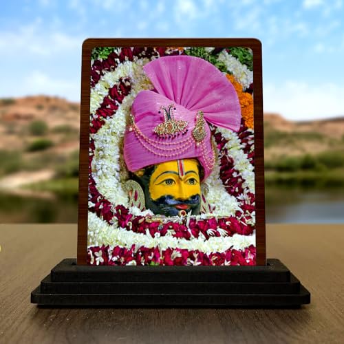 Image of Khatu Shyam Ji Murti (Wooden /Size 7.5X10 cm) Showpiece for Living Room Figurine for House Warming Ceremony