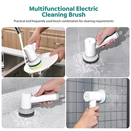 Zaneforest Electric Spin Scrubber, Electric Cleaning Brush With 3 Brush Heads,Bathroom Handle Cordless Scrub Brushes,Shower Cleaning Brush/Bathtub/Kitchen/Sink #TOP1
