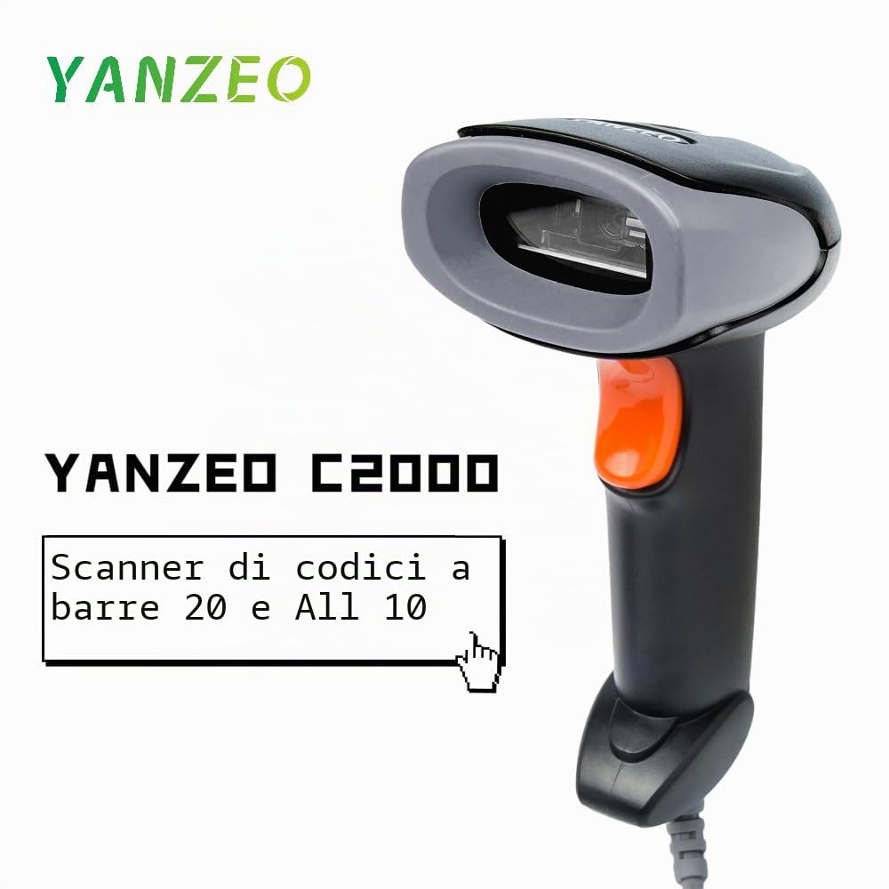 Yanzeo Lettore di codice QR portatile ad alta velocità con cavo USB 2D compatibile per sistema POS quadrato Windows/Mac PC e del telefono