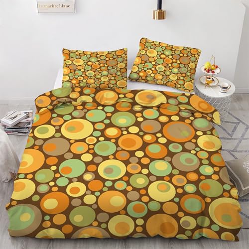 Housse de couette avec fermeture éclair 160x200 parure 3 pièces cercle géométrique - 2