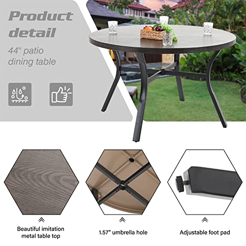 Image of Sophia & William Outdoor Dining Set Patio Dining Set for 4 Round Patio Table and Chairs Set 5 Pieces with Swivel Patio Chairs 42 inch Metal Table for Garden Pool All Weather Brown