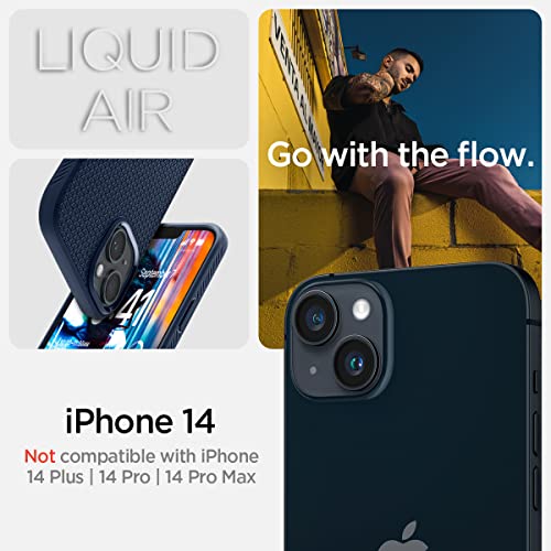 Image of Spigen Liquid Air Designed for iPhone 14 Case (2022) [Military-Grade Protection] - Navy Blue
