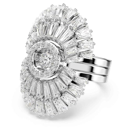 Bague Swarovski Idyllia en métal rhodié avec cristaux clairs empilables