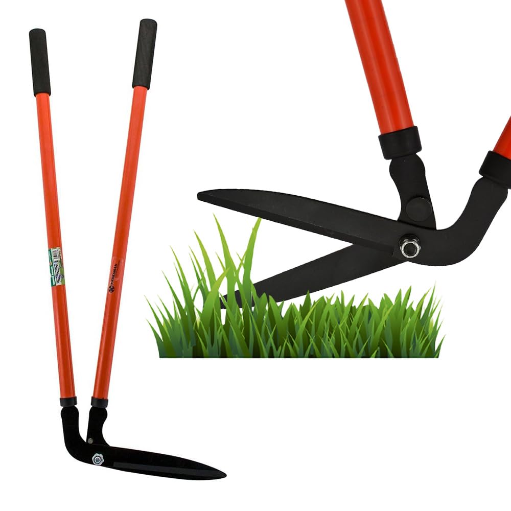 Bargains-Galore Red Long Handled Gardening Lawn Shears - Grass Edge Border Edging Cutter Trimmer New Easy Effortless | Cut Sharp Blade For Precise Durable Rust Resistant