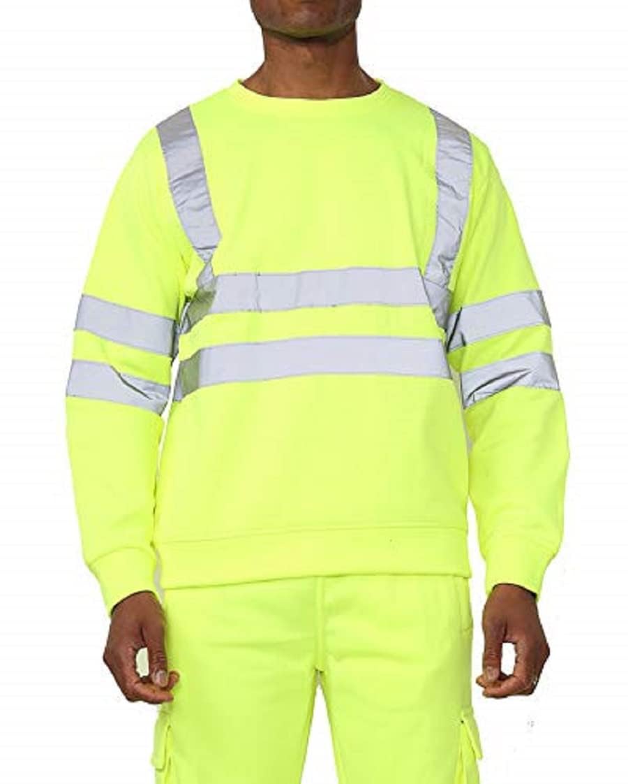 kraftd Mens Hi Vis Hoodie High Viz Hooded Sweatshirt Workwear Hoody With Reflective Tape — view 20