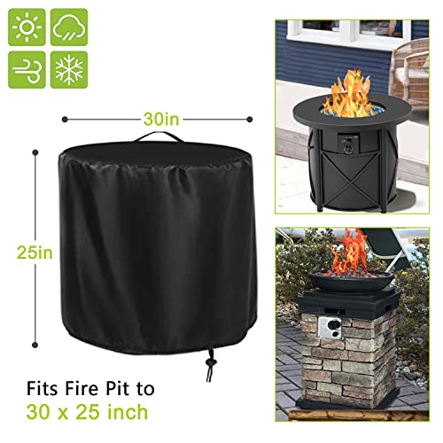 Rilime FIRE PIT COVER 30 X 25 Inch Round Propane Firepit Cover thumb #2